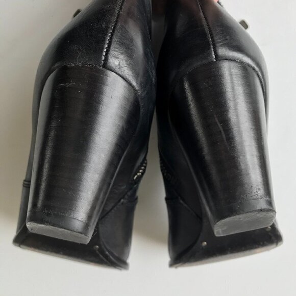 FRYE Jennifer Bootie Leather Pointed Toe Ankle Western Style Boots Black, 8M - Picture 16 of 16